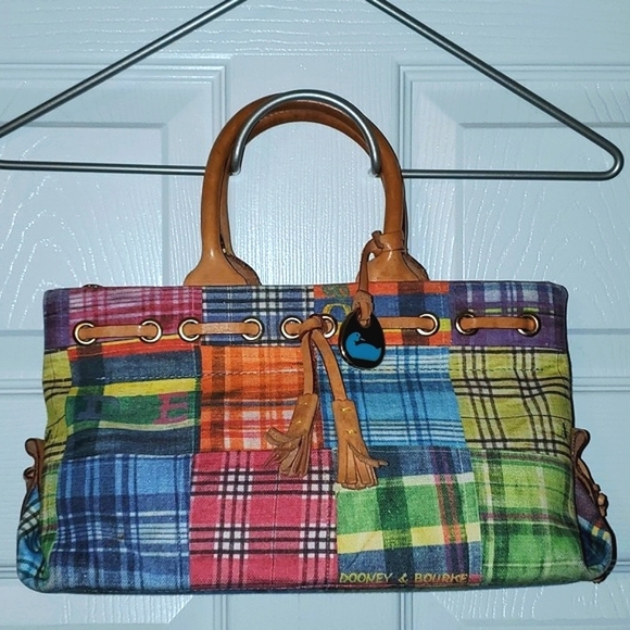 Dooney & Bourke Madras Plaid Picnic Ants Satchel - Picture 16 of 16
